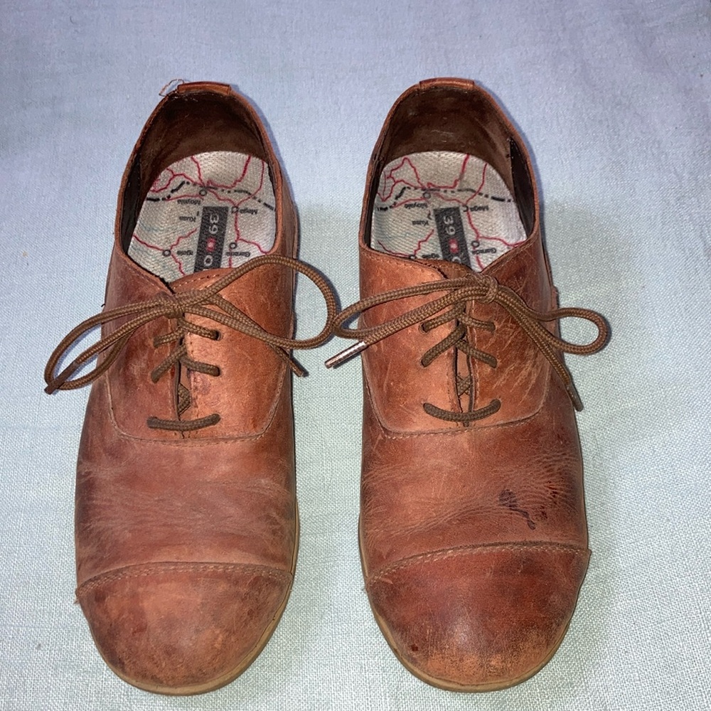 Oliberte Omboa Women's Rustic Brown Leather Lace Up Wedge Shoes EUR 39